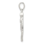Sterling Silver Polished Star of David w/Praying Hands Pendant