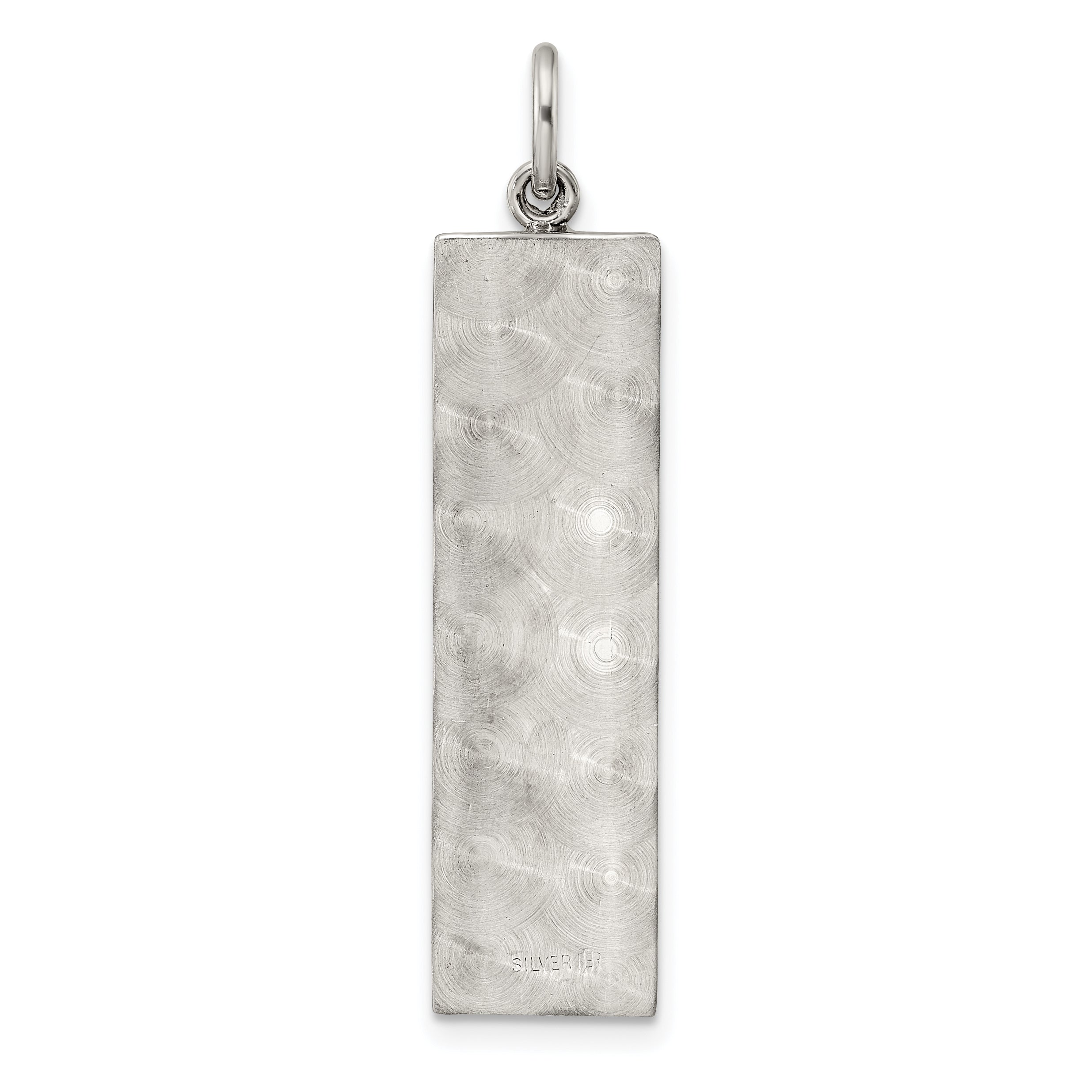 Sterling Silver Polished and Textured Solid Mezuzah w/Star of David Pendant