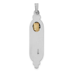 Sterling Silver Solid Antiqued Mezuzah Pendant