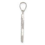 Sterling Silver Polsihed and Textured Solid Star of David Pendant