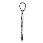 Sterling Silver Antiqued and Textured Solid Star of David Pendant