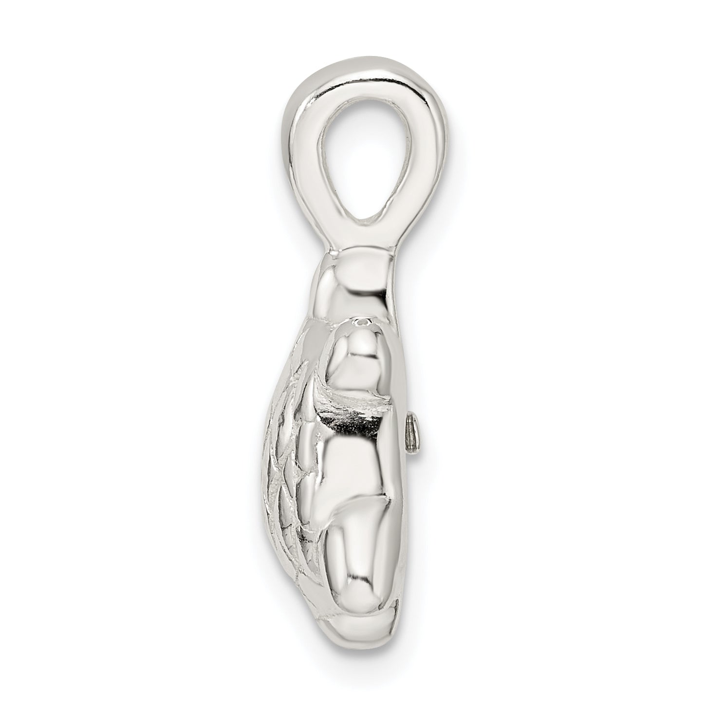 Sterling Silver Polished & Textured Turtle Pendant Secondary image
