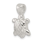 Sterling Silver Polished & Textured Turtle Pendant