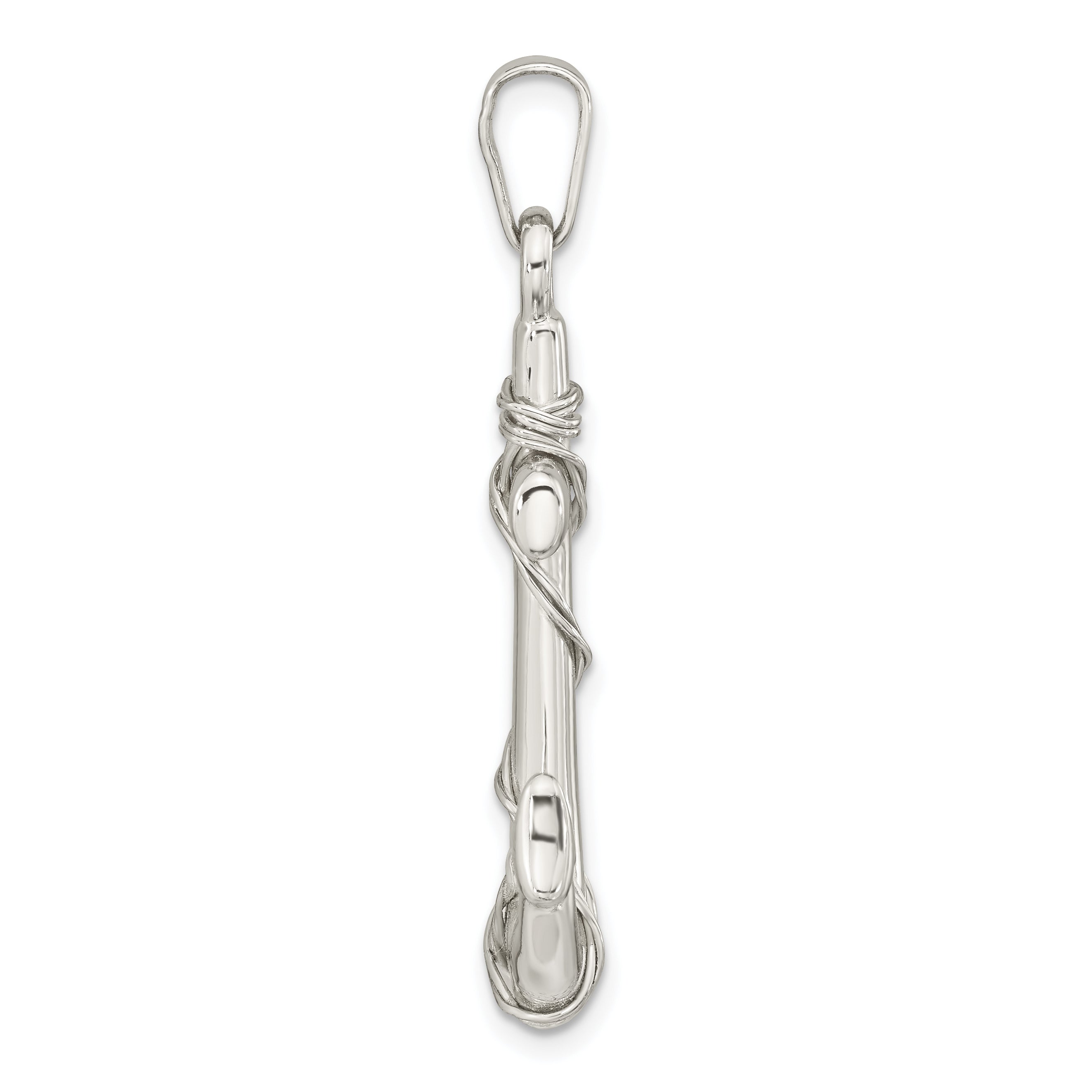 Sterling Silver Polished 3D Anchor Pendant Secondary image