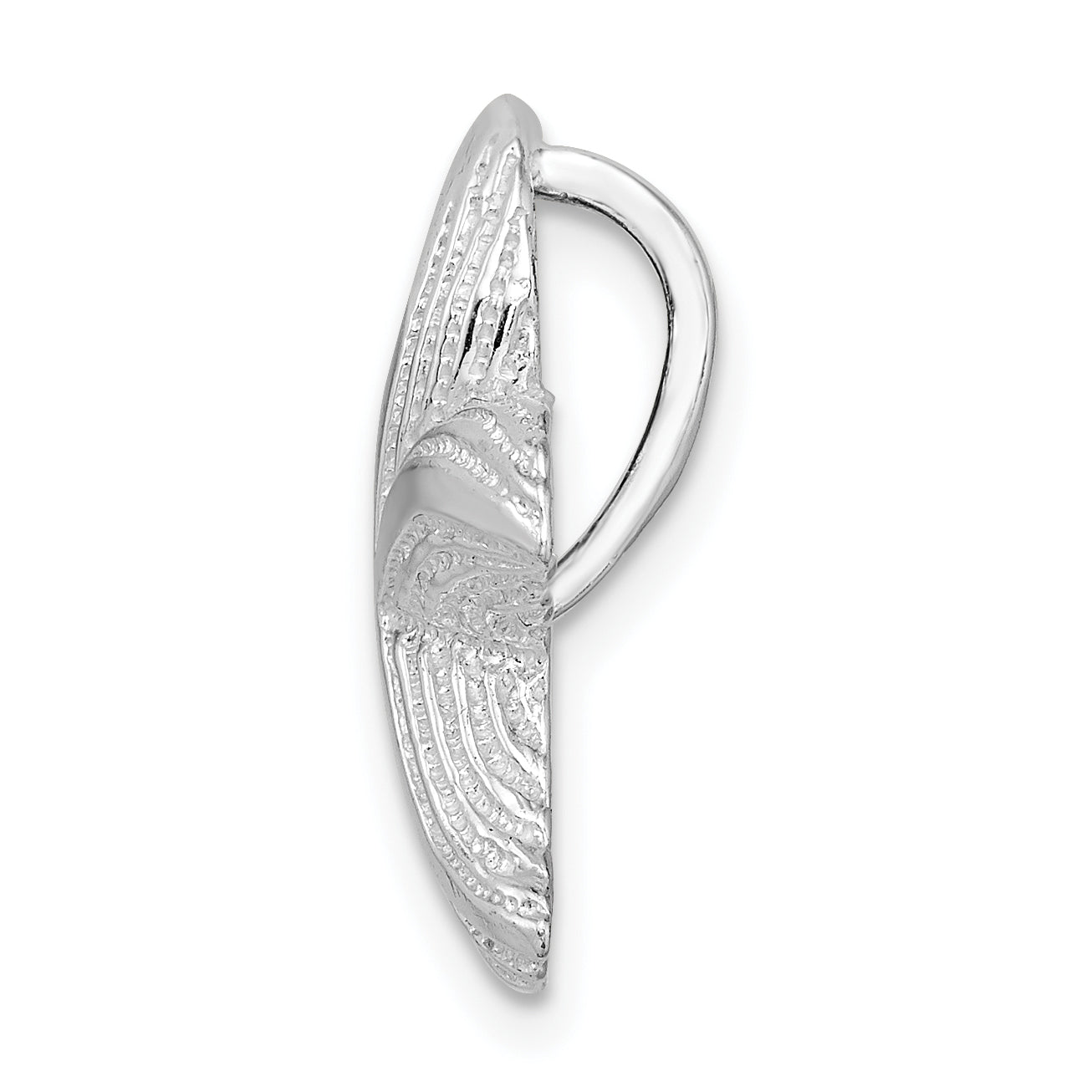 De-Ani Sterling Silver Rhodium-Plated Polished and Textured Starfish Slide Secondary image