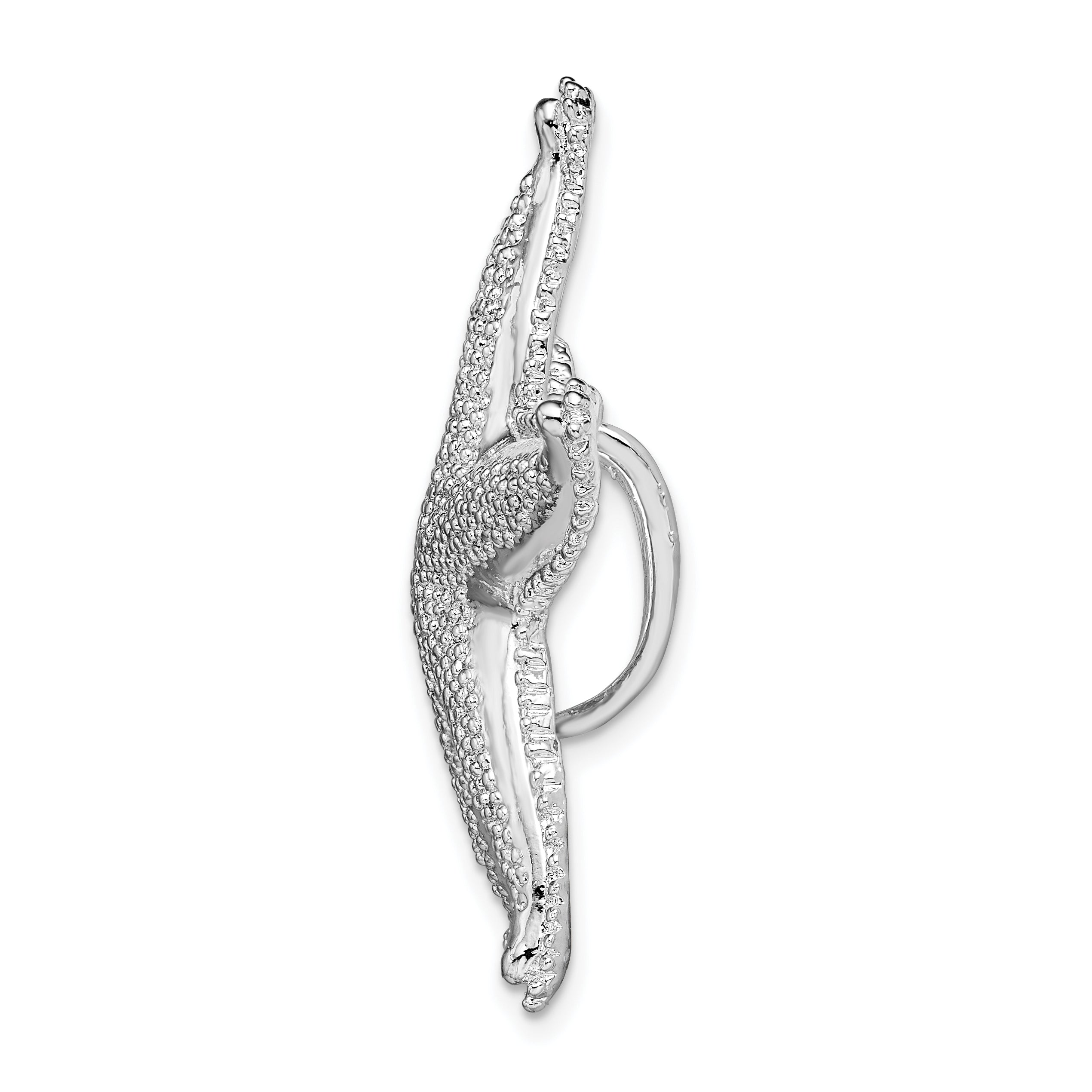 De-Ani Sterling Silver Rhodium-Plated Polished and Textured Starfish Slide Secondary image