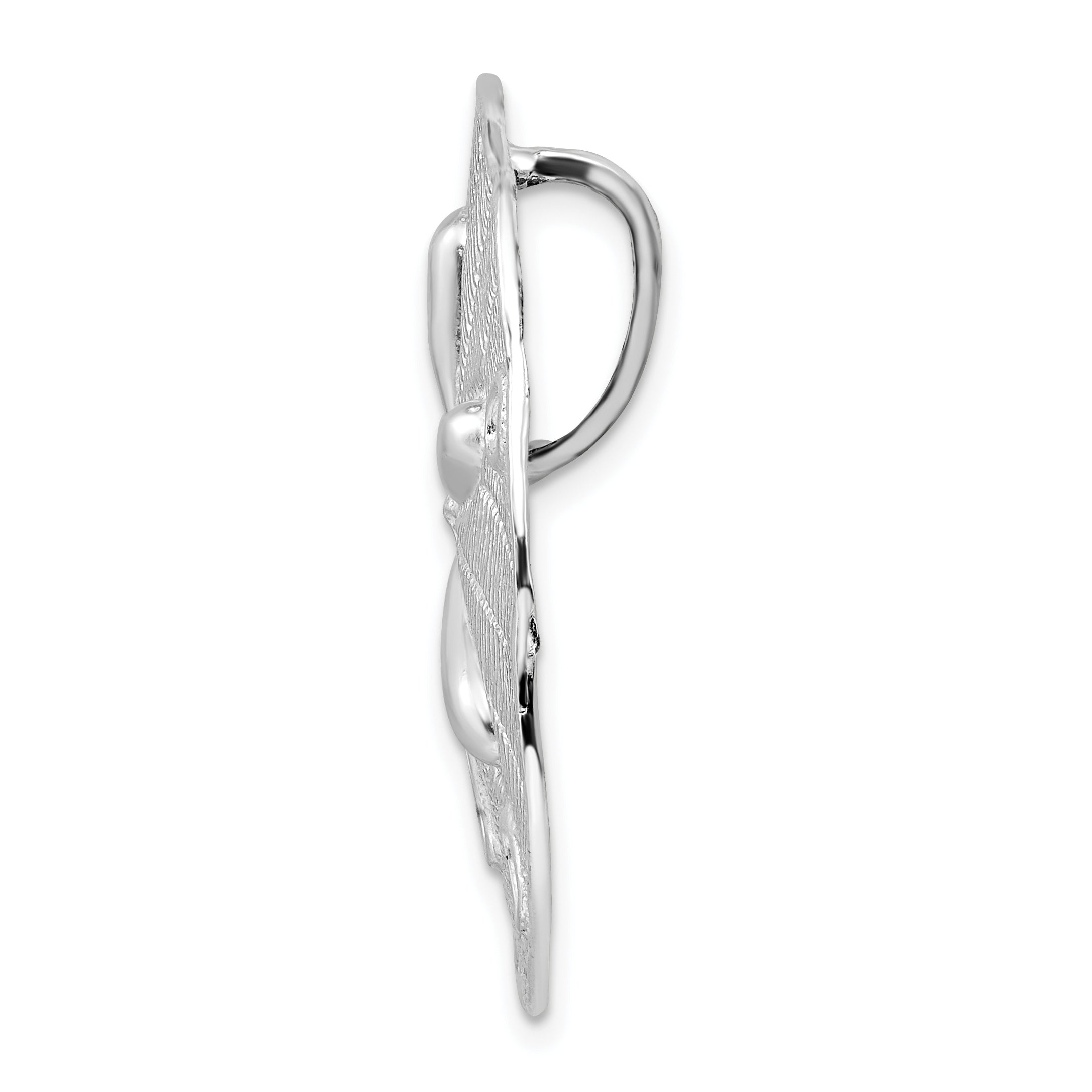 De-Ani Sterling Silver Rhodium-Plated Polished and Textured Large Sand Dollar Slide Secondary image