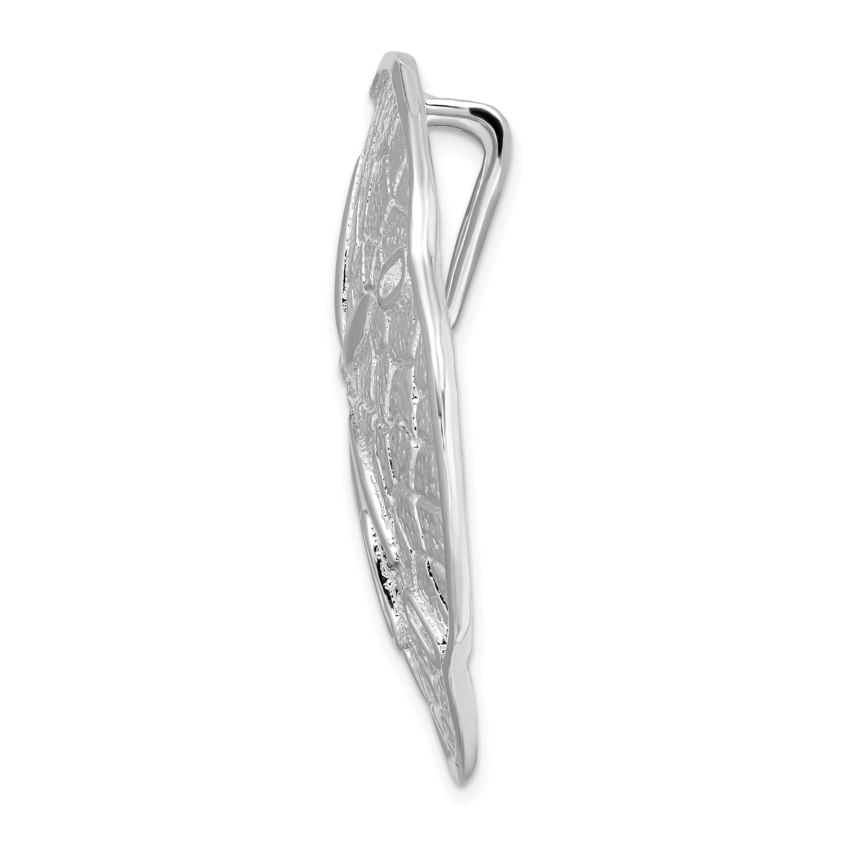 De-Ani Sterling Silver Rhodium-Plated Polished Sand Dollar with Scalloped Edge Slide Secondary image