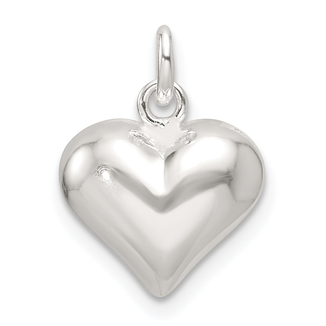 Sterling Silver Polished Puffed Heart Pendant
