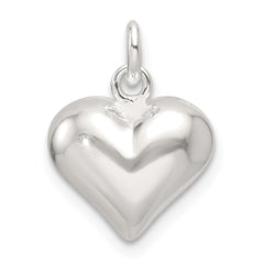 Sterling Silver Polished Puffed Heart Pendant