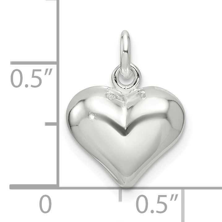 Sterling Silver Polished Puffed Heart Pendant