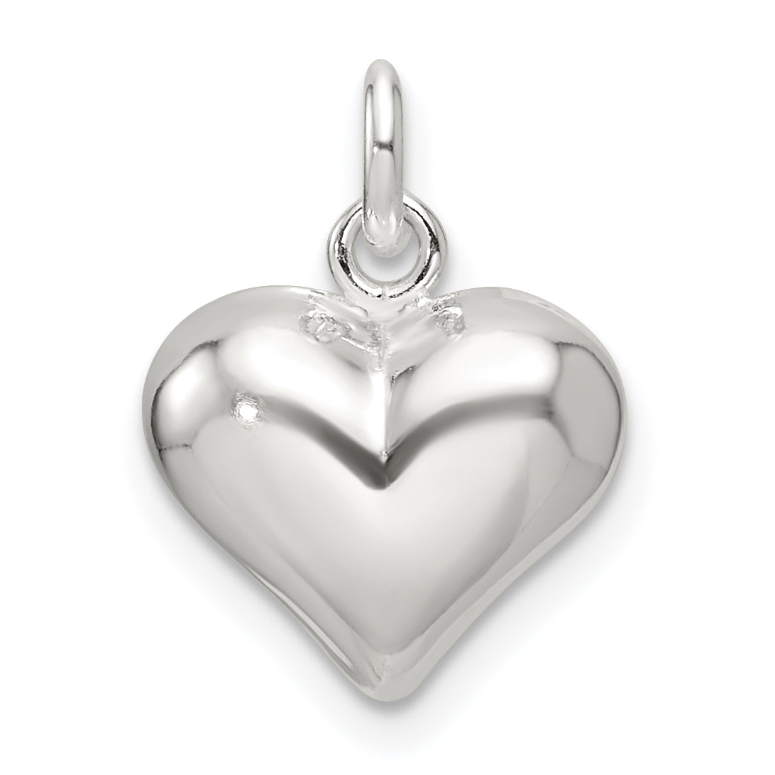 Sterling Silver Polished Puffed Heart Pendant
