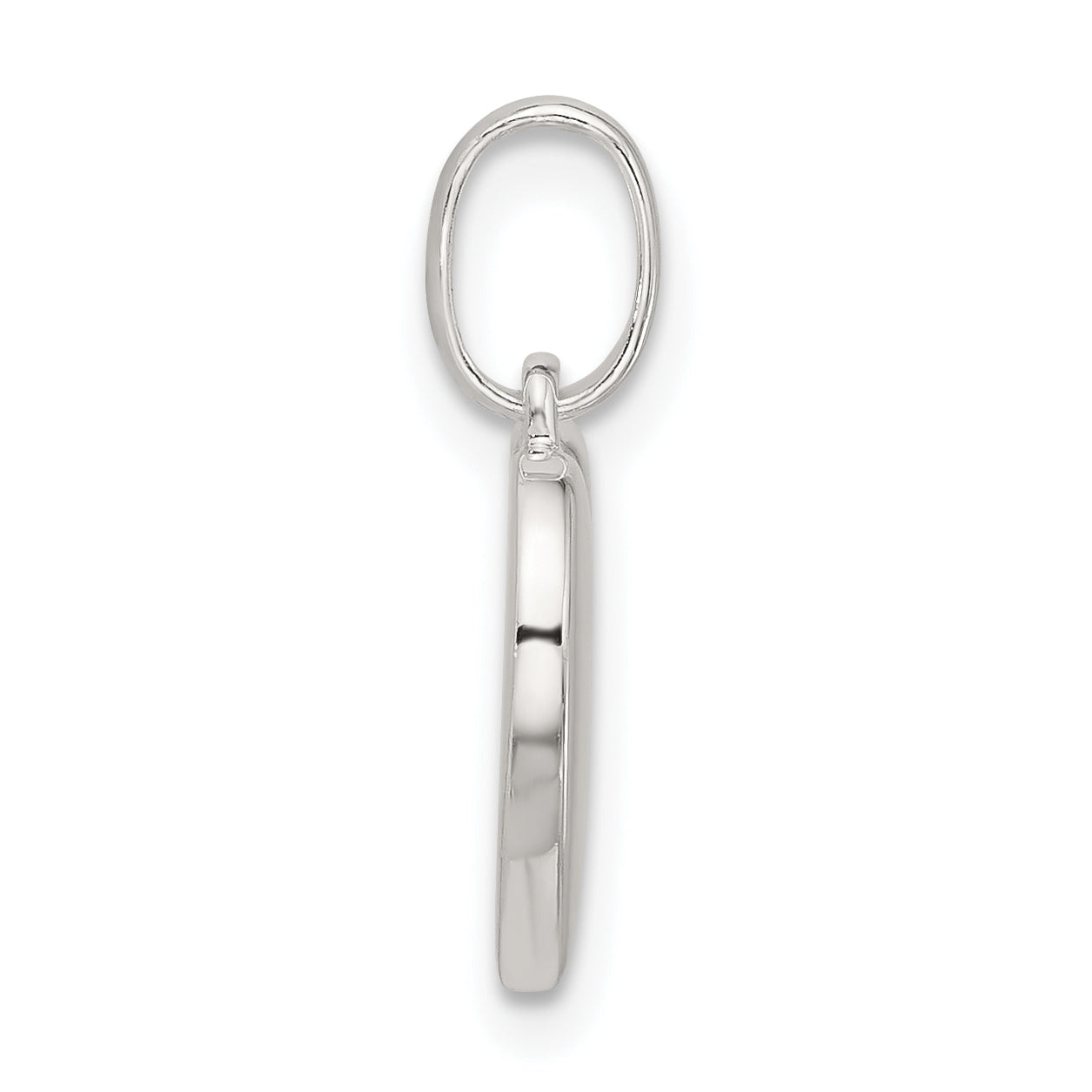 Sterling Silver E-coated CZ Heart Pendant Secondary image