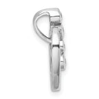 Sterling Silver Rhodium-plated with CZ Open Heart Slide Pendant