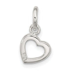 Sterling Silver Polished Open Heart Pendant