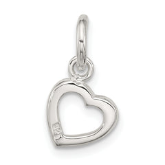 Sterling Silver Polished Open Heart Pendant