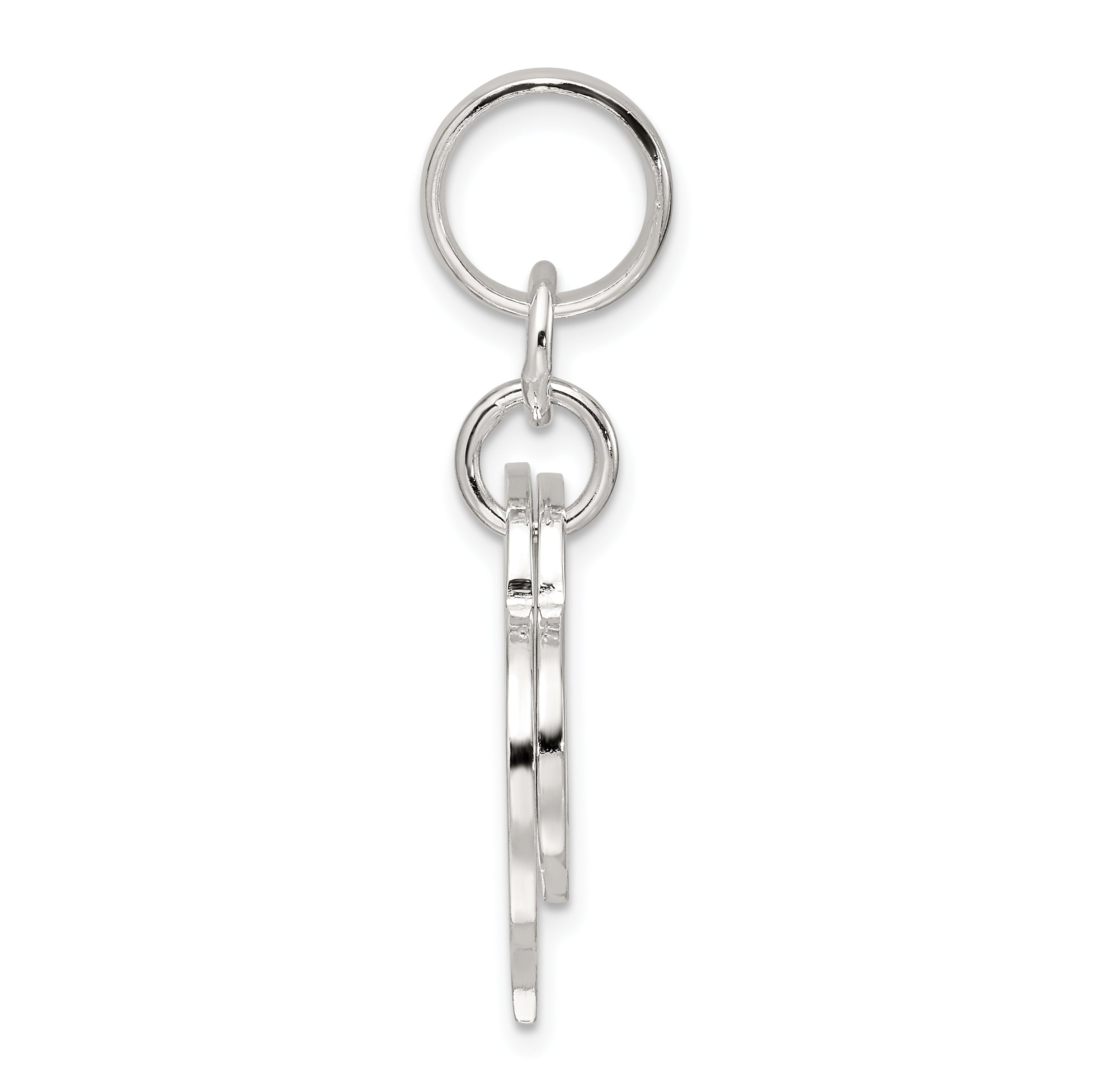 Sterling Silver Polished Two Piece Open Heart Pendant Secondary image