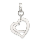 Sterling Silver Polished Two Piece Open Heart Pendant
