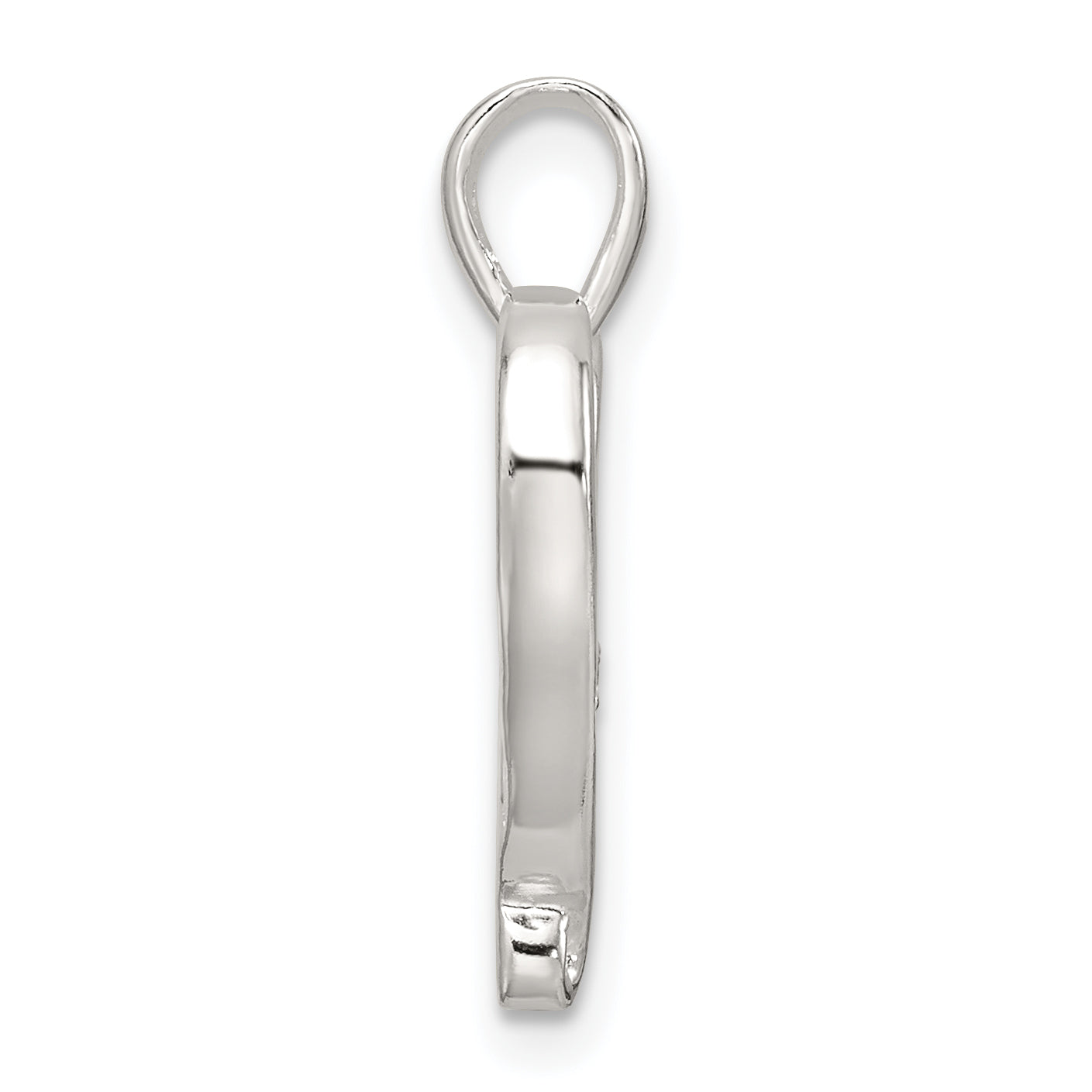 Sterling Silver Polished CZ Open Heart Pendant Secondary image