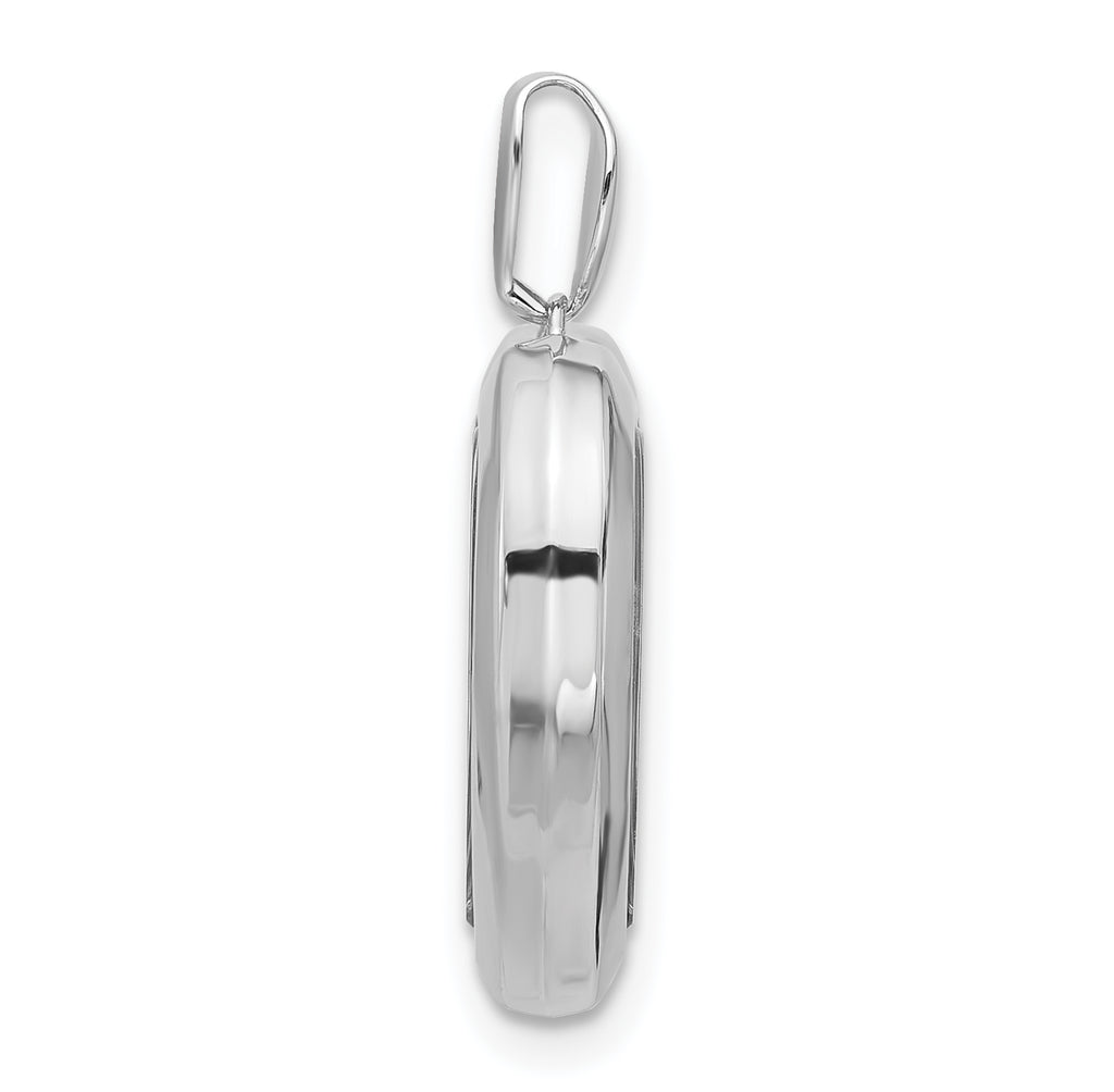 SS Rhod-pltd Glass and Enamel Together Forever Rainbow Heart Pendant