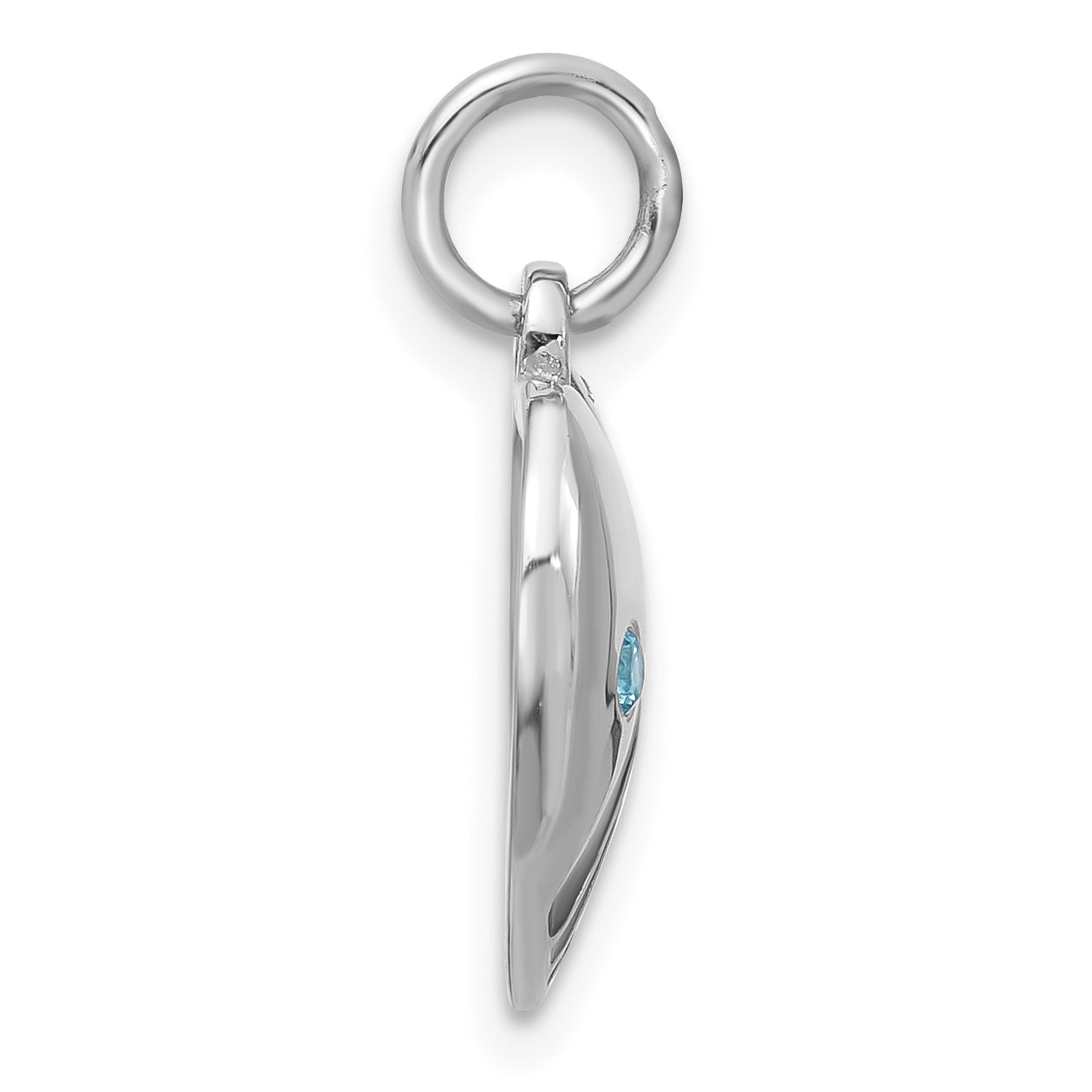 Sterling Silver Rhodium-plated Enameled with CZ Rainbow Heart Pendant Secondary image