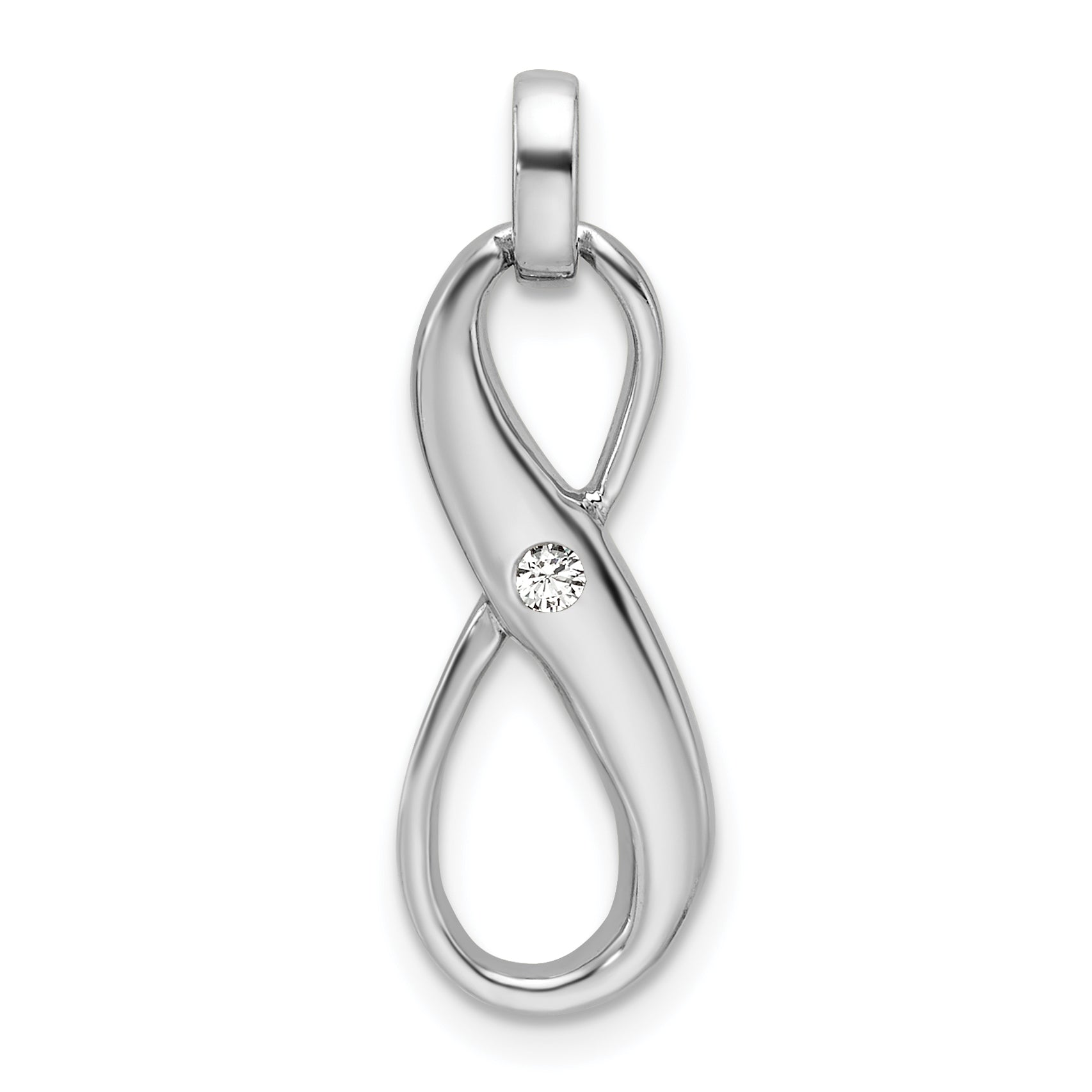 Sterling Silver Rhodium-plated with CZ Infinity Symbol Pendant Main image