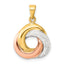 Sterling Silver with Rose and Gold-tone Laser Texture Knot Pendant