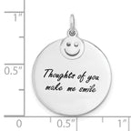 Sterling Silver Rh-plated Enameled THOUGHTS OF YOU.. Pendant