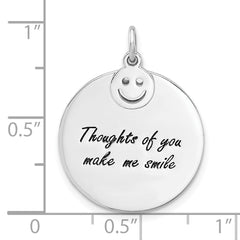 Sterling Silver Rh-plated Enameled THOUGHTS OF YOU.. Pendant