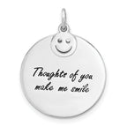 Sterling Silver Rh-plated Enameled THOUGHTS OF YOU.. Pendant