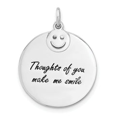 Sterling Silver Rh-plated Enameled THOUGHTS OF YOU.. Pendant