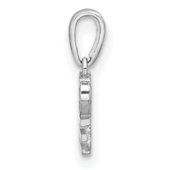 Sterling Silver Rhodium-plated CZ LOVE Pendant