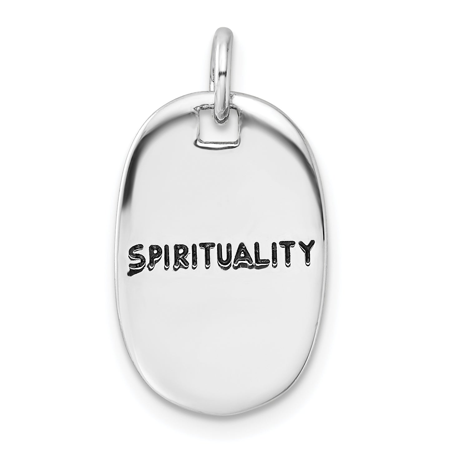 Sterling Silver RH-plated Antiqued SPIRITUALITY/HAVE FAITH Pendant Main image
