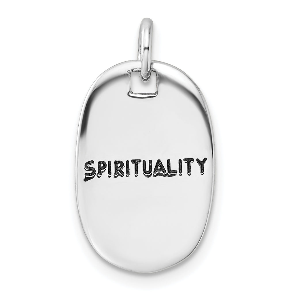 Sterling Silver RH-plated Antiqued SPIRITUALITY/HAVE FAITH Pendant