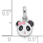 Sterling Silver Rhodium-plated Enameled Panda Charm Pendant
