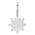 Sterling Silver Rhodium-plated CZ Snowflake Pendant