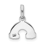 Sterling Silver Rhodium-plated Enameled Glitter Rainbow Pendant