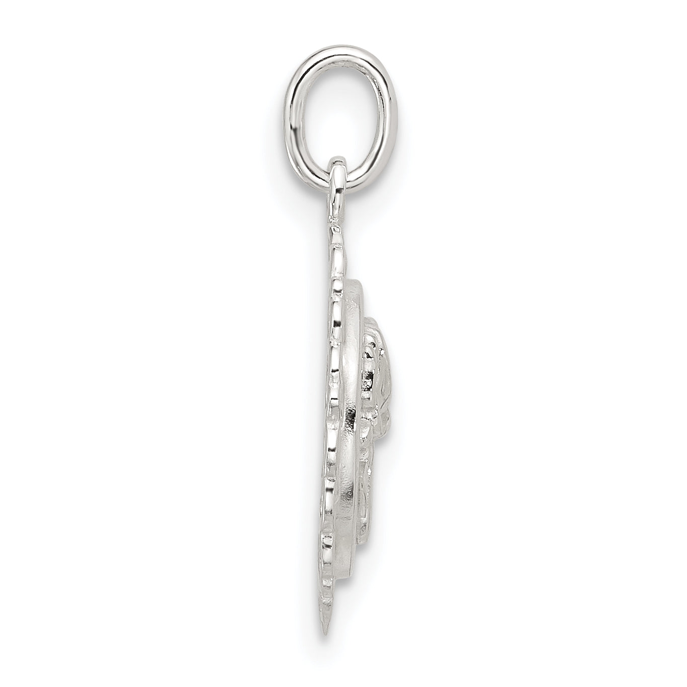 Sterling Silver E-coated Rose Charm