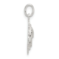 Sterling Silver E-coated Rose Charm
