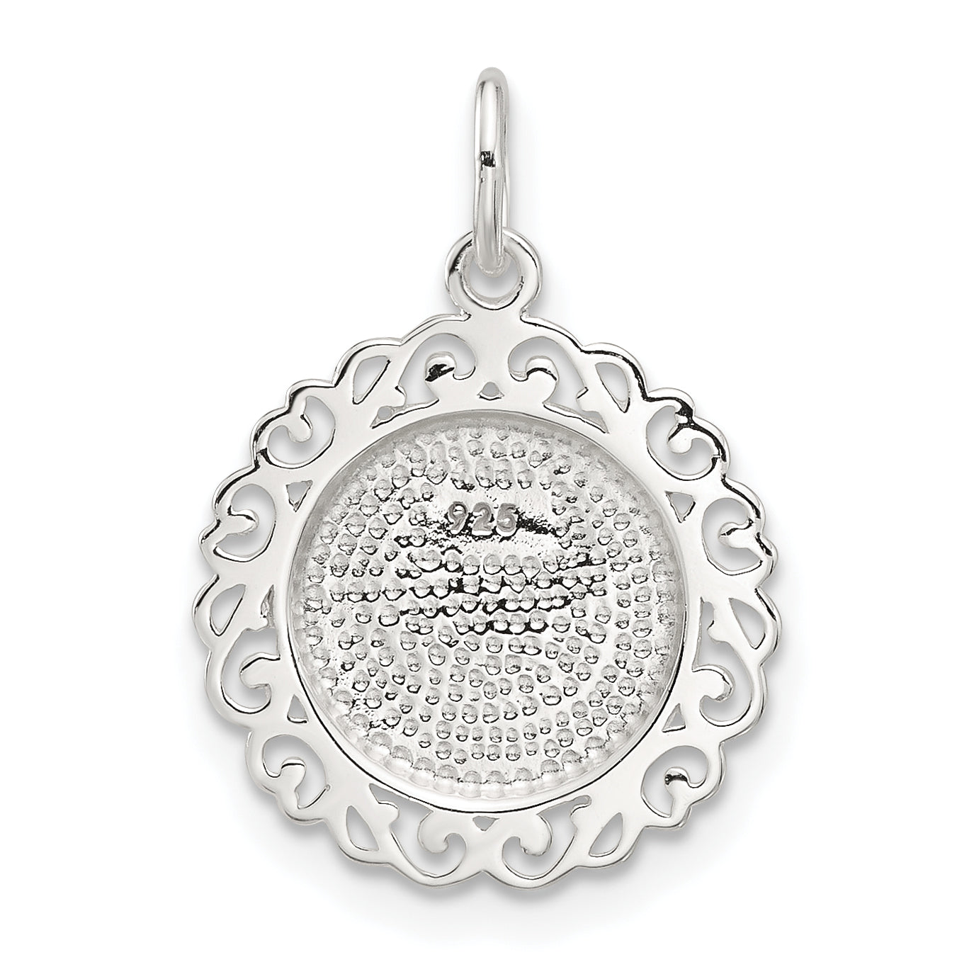 Sterling Silver E-coated Rose Charm