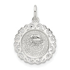 Sterling Silver E-coated Rose Charm
