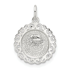 Sterling Silver E-coated Rose Charm