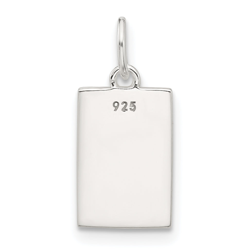 Sterling Silver E-coated Rose Charm