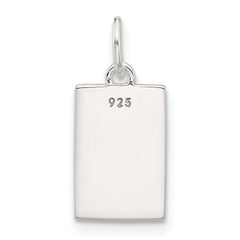 Sterling Silver E-coated Rose Charm
