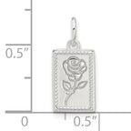 Sterling Silver E-coated Rose Charm