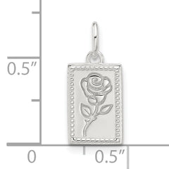 Sterling Silver E-coated Rose Charm