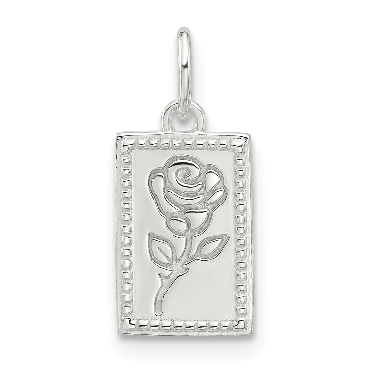 Sterling Silver E-coated Rose Charm Main image