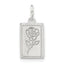 Sterling Silver E-coated Rose Charm