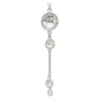 SS Polished Textured Flowers Double Strand Chain Pendant