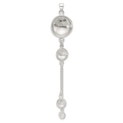 SS Polished Textured Flowers Double Strand Chain Pendant